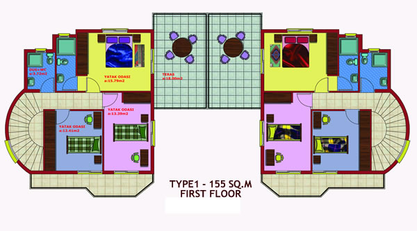 ISKELE VILLAS TYPE 1 FIRTS FLOOR PLAN